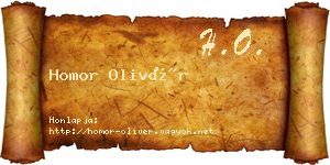 Homor Olivér névjegykártya